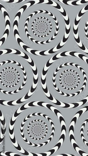 Obraz na plátně Monochrome Spiral Optical Illusion Pattern