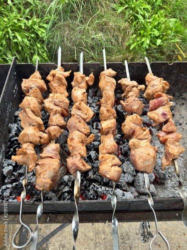 Принти на полотні shish kebab on the grill