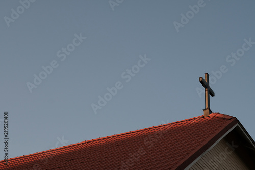 Low angle view of church under clear sky