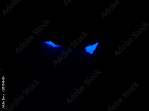 cave diving underwater  ocean scenery sun beams and rays background