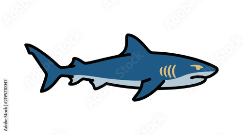 Tiger shark flat vector icon
