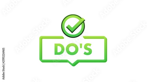 Animated do's and don'ts list with checkmarks