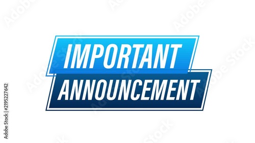Important announcement animated blue lower third banner