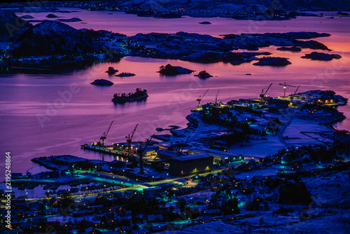 Evening glow over Osnes in Ulstein, Sunnmøre, Norway