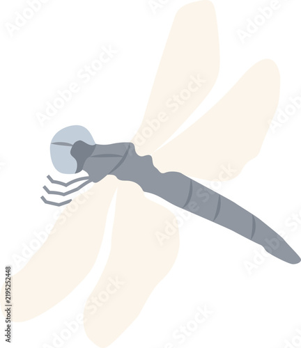 Minimalist Japanese Style Dragonfly Vector Illustration with Muted Pastel Colors