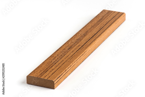 Wood Effect Decorative Molding Sample Isolated on White Background