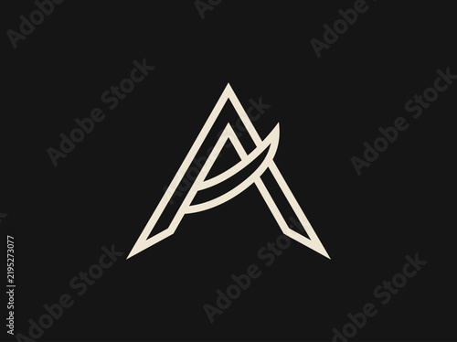 Modern Abstract Letter A Logo Design Minimalist Geometric Symbol
