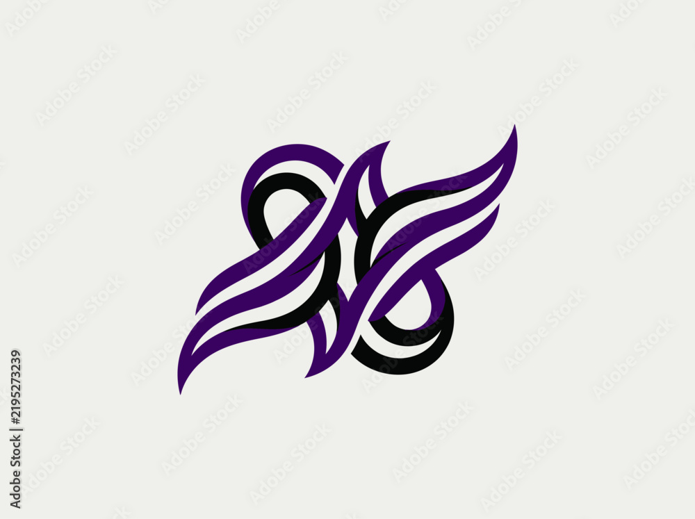 Fototapeta premium Elegant Abstract Swirls And Flowing Lines Emblem Design