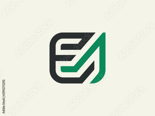 Modern Geometric Abstract Logo Design With Green And Black Lines