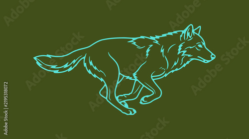 Dynamic Wolf Illustration Motion And Energy Art