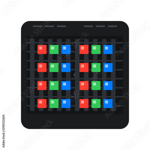 Micro-LED Display Panel Sub-pixel Structure Vector Illustration