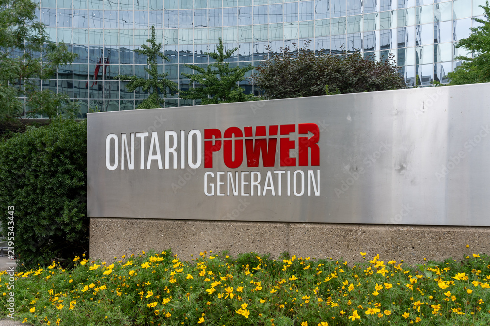 Obraz premium Toronto, Ontario, Canada - September 16, 2026: Ontario Power Generation (OPG) office on University Avenue in Toronto, Ontario, Canada. 
