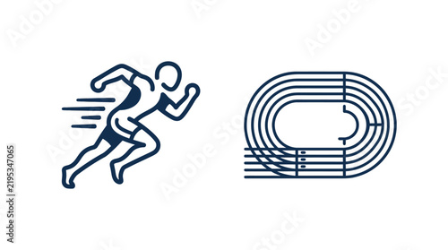 Dynamic Runner Icon and Track Lines for Athletic Motivation
