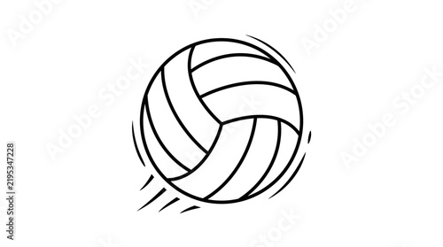 Dynamic Volleyball Motion Graphic Icon With Motion Lines