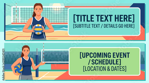 Dynamic Volleyball Player Promotions Sport Graphics Template
