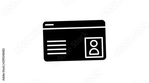 Black ID card icon animation.