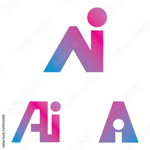 Gradient AI Logo Concept Set
