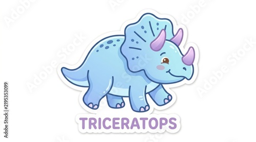 Cute Baby Dinosaur Flat Vector Sticker - Vibrant Prehistoric Animal Icons for Kids and Digital Design