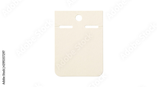 blank beige jewelry display card with slits isolated on transparent background png