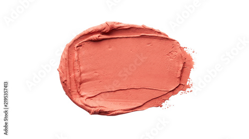 coral pink cosmetic cream smudge swatch isolated on transparent background png