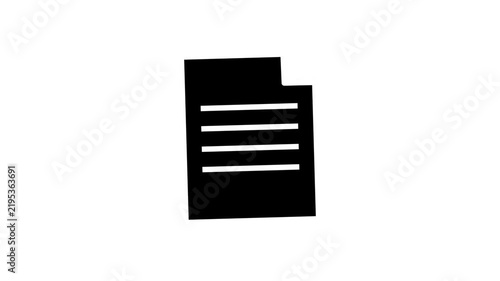 A document or file icon featuring a folded corner and horizontal lines.