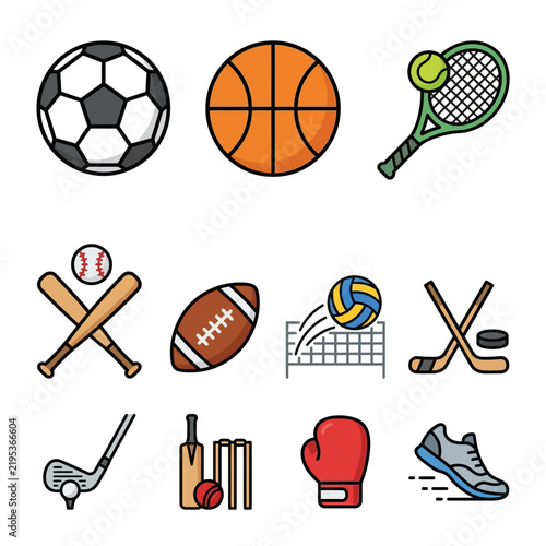 Assorted Sports Equipment Collection For Athletic Activities And Fitness