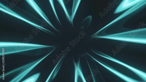 Blue abstract light leak motion tunnel with futuristic glow