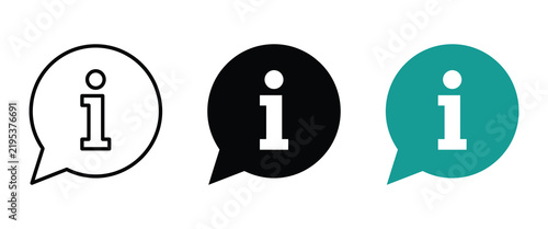 Information symbol speech bubble icons set with information icon help desk communication sign