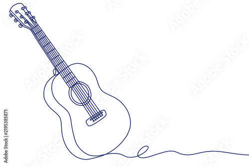 Foto Acoustic Guitar Musical Instrument Line Art Illustration for performance