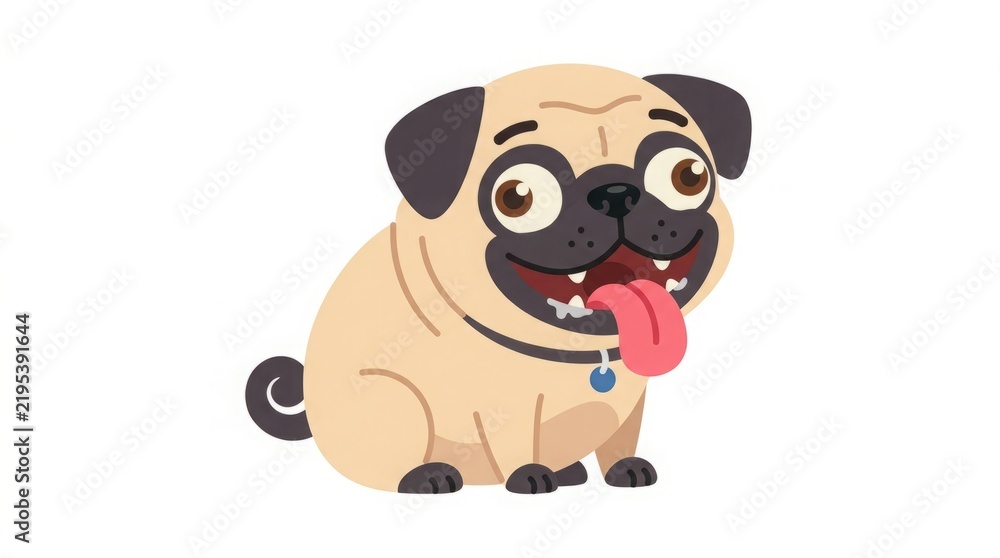 Obraz premium Modern Flat Vector Dog Breeds Illustration - Cute Puppy Graphic Assets for Design