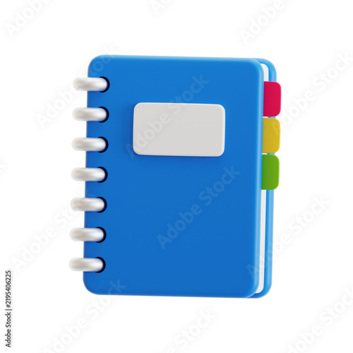 3D Blue Spiral Notebook Icon