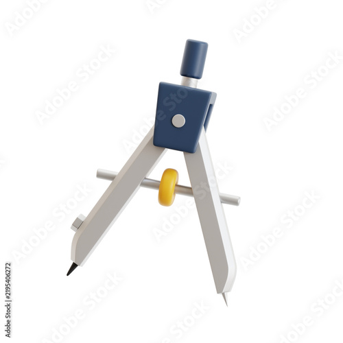 3D Geometry Drafting Compass Icon