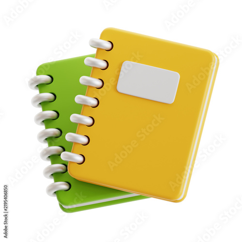 3D Stack of Spiral Notebooks Icon
