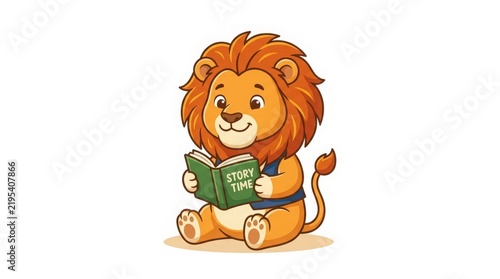 Cute Lion Flat Vector Illustration