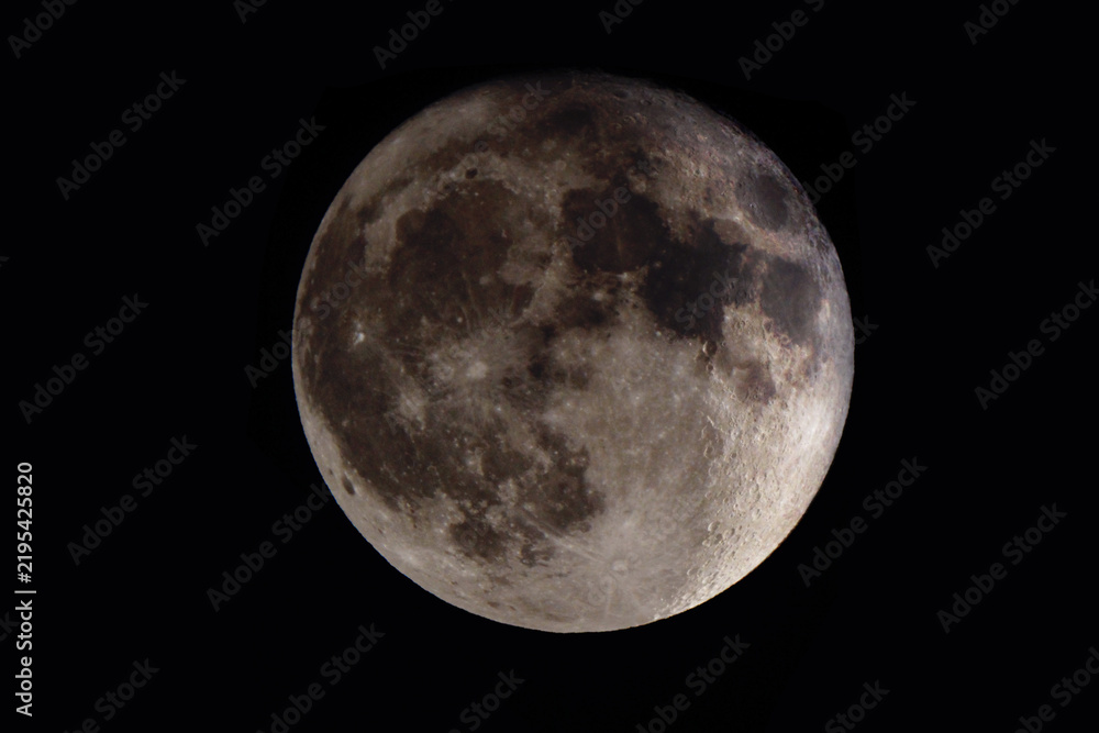 Fototapeta premium A full moon occurs when the side of the Moon facing Earth is fully lit up by the Sun