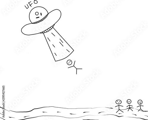 UFO/alien abducts a human