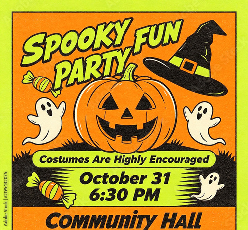 spooky halloween party invitation and event background