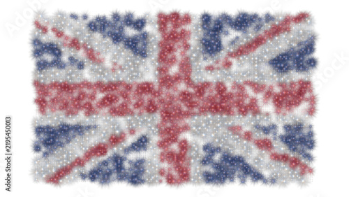 Fotografie Bandera del Reino Unido (Union Jack) formada por luces de colores