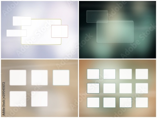 Foto White rounded card placeholders arranged in neat rows float against a warm blurred backdrop, offering an adaptable visual for apps, websites, or product pages