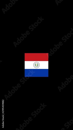 3D Rotating Paraguay Flag Cube Animation with Transparent Background