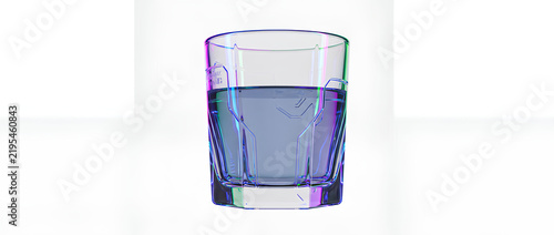 Konstfotografi Clear Glass of Water on White Background 11.