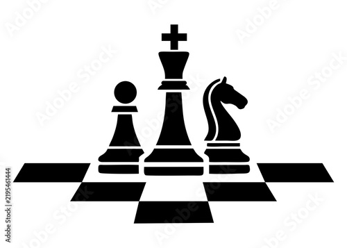 Black and white chess logo