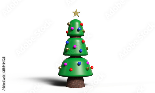 Christmas tree character cartoon object icon ball red pink blue yellow star golden color happy new year xmas winter season christmas tree present pine holiday celebration festival pine tree christmas