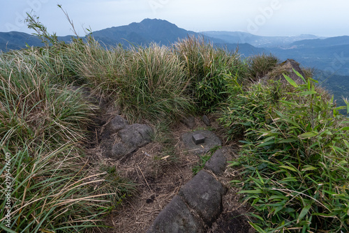 Hiking trail leading to the peak of Mount Qixing, Yangmingshan, Taiwan