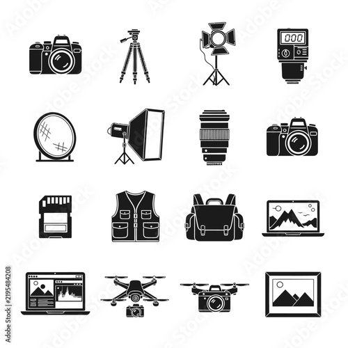 Collection of photography and filming equipment.