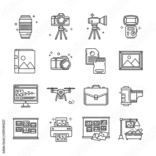 Collection of photography and video equipment.
