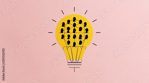 Teamwork and Innovation: A bright lightbulb graphic encapsulates the collective spirit of a team, symbolizing shared ideas and innovative collaboration.