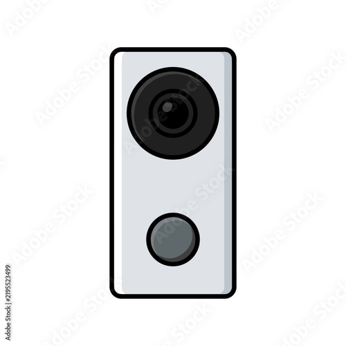 Smart video doorbell camera vector illustration for home security
