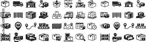Advanced Logistics Fulfillment and Delivery Operations Icon Set