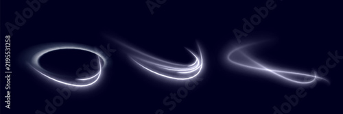 Fotografie Luminous white lines of speed